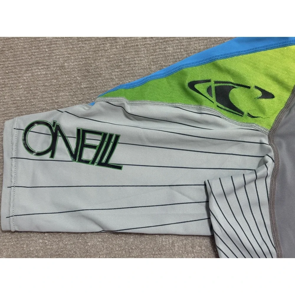 O'Neill Jordy Freak Shirt Medium Blue Gray Rash Guard Surf Swim‎ Mens Nylon Tee